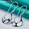 925 Sterling Silver Hook Meniscus Earrings for Women Fashion Charm Jewelry