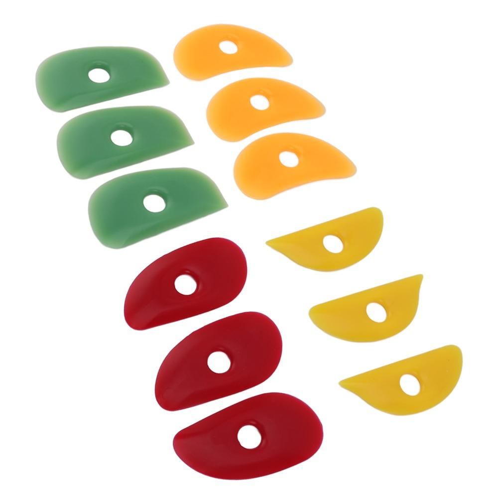12Pcs Clay Scraper Silicone Pottery Scraper Flexible Smooth Silicone Scraper Durable Reusable Shaping Tool DIY