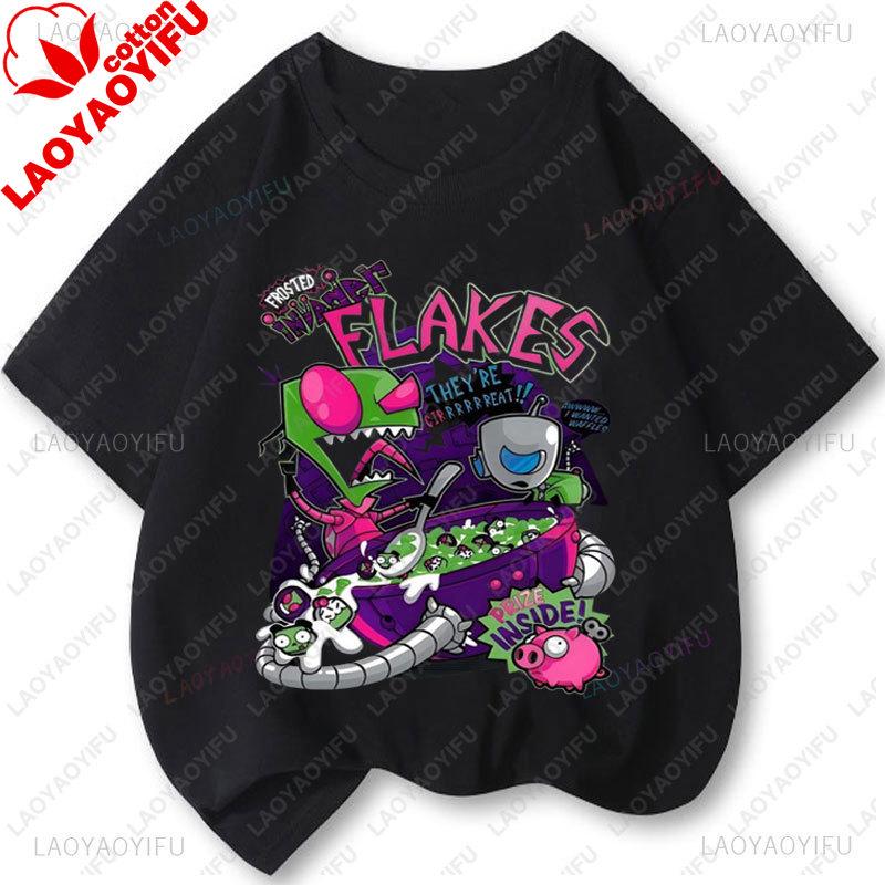 Cartoon Tv Invader Zim Tshirt Unisex Unisex Retro Cintage Popular Shirt Fashion Tee Kawaii Cute Creativity ShortSleeved Tops