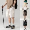 Japanese Style Men's Summer Workwear Shorts Casual Lightweight Sports Short Pants Loose Knee-Length Pants with Pocket
