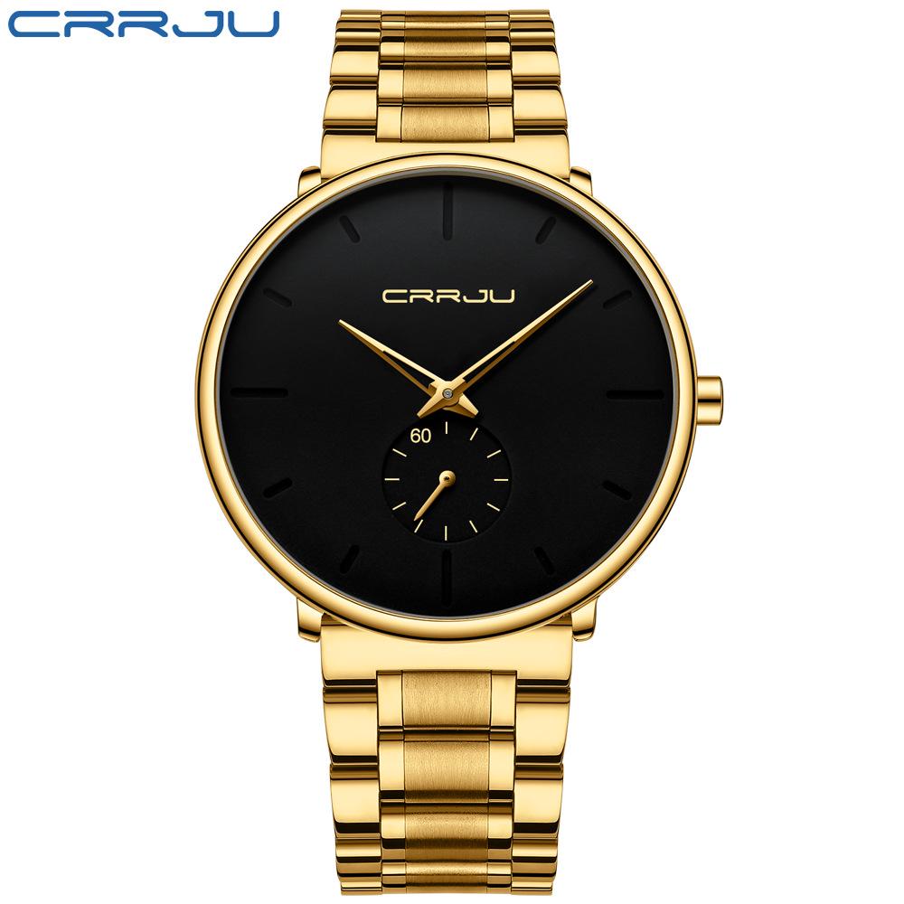 CRRJU 2150 Men's Ultra-thin Waterproof Steel Band Watch
