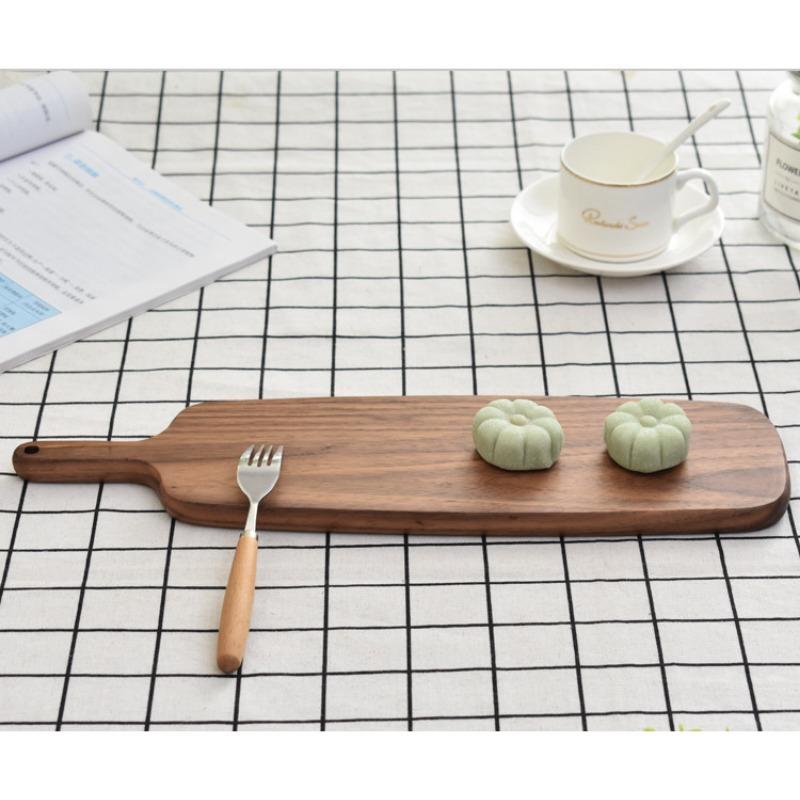 1pc Square Wood Cutting Board, Solid Wood Black Walnut Wooden Chopping Boards for Bread, Vegetables & Fruits, Dinner Cheese Board with Hole,4 Size