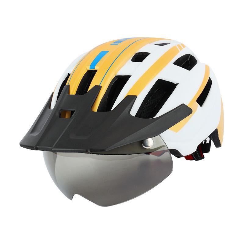 Mountain Bike Helmet With Magnetic Goggle Visor Peak Men Women Adult Cycling Safety Gear