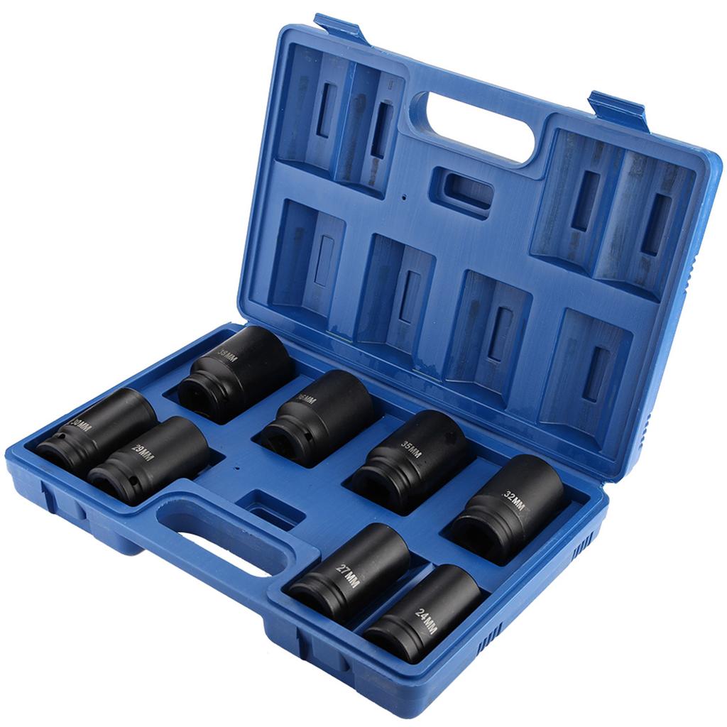 Набор из 8 прочных ударных торцевых головок 3/4 дюйма, 24–38 мм