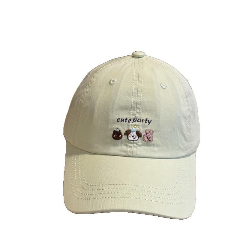 New Spring/Summer Cartoon Embroidered Soft Top Duckbill Cap for Men and Women2026Versatile wide-brimmed baseball cap that makes the face look smaller