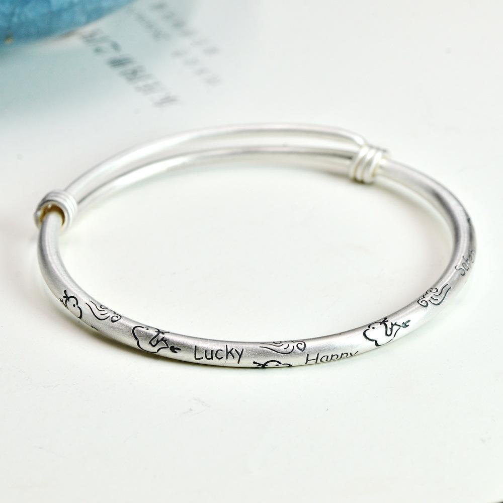 2023 Zuyin S999 Primordial Year Xiangyun Moe Dragon Bracelet for Women Simple Solid Cute Student Young Style Bracelet New