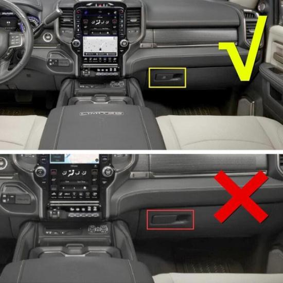 For 2019-2024 Dodge RAM 1500 Carbon Fiber Co-pilot Storage Box Handle Cover Trim