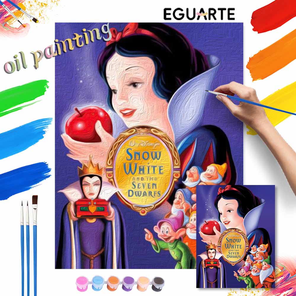 Disney Snow White digital oil painting diy coloring handpainted handpainted filling home decoration gift, nice wall art for decor
