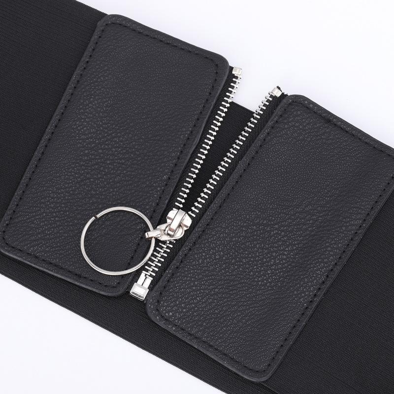 Эластичный пояс женский на молнии пояс для юбки талия приталенный эластичный широкий пояс-кушак