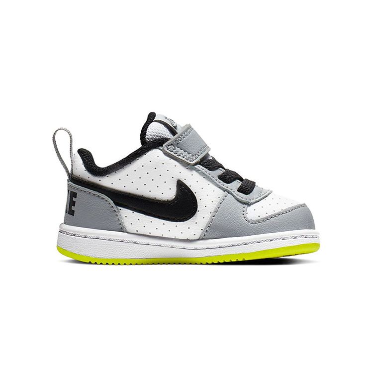 Nike Court Borough Low Velcro Нескользящие Амортизирующие Прочные Низкие Кеды для Скейтборда Детские Кроссовки Серый Белый Черный 870029-104