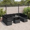 VidaXL Ensemble de canapé de jardin 10 pcs Noir Poly rotin, Canapé Modulaire Rectangulaire pour Jardin et Terrasse, Mobilier 3357626
