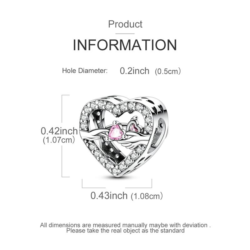 925 Silver Cute Fire Dragon Beads Colorful Heart Lover Family Charms Dangle Fit Bracelet DIY Jewelry Making Gifts