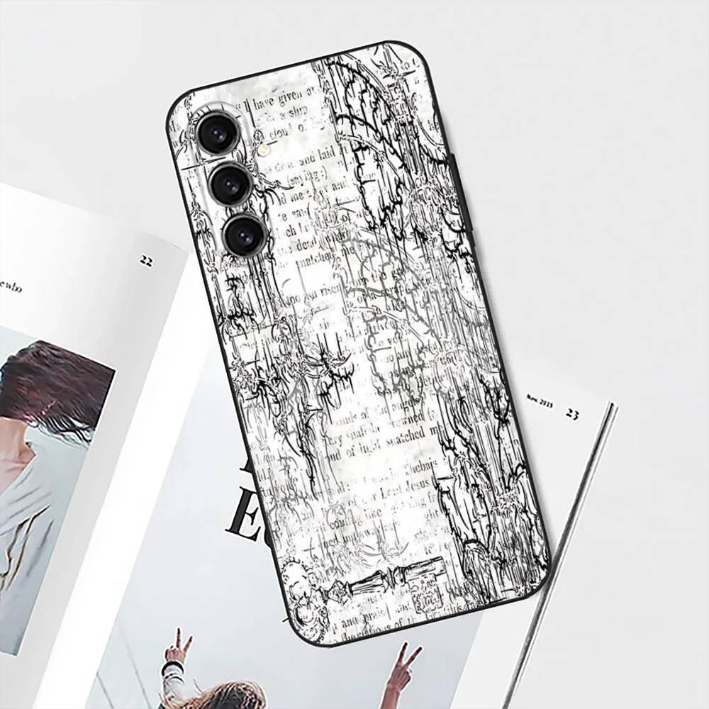 Готический Кибер-Сигил Крест Чехол для Телефона Для Samsung S25,S24,S21,S22,S23,S30,Ultra,S20,Plus,Fe,Lite,Note,10 Черный Мягкий Чехол