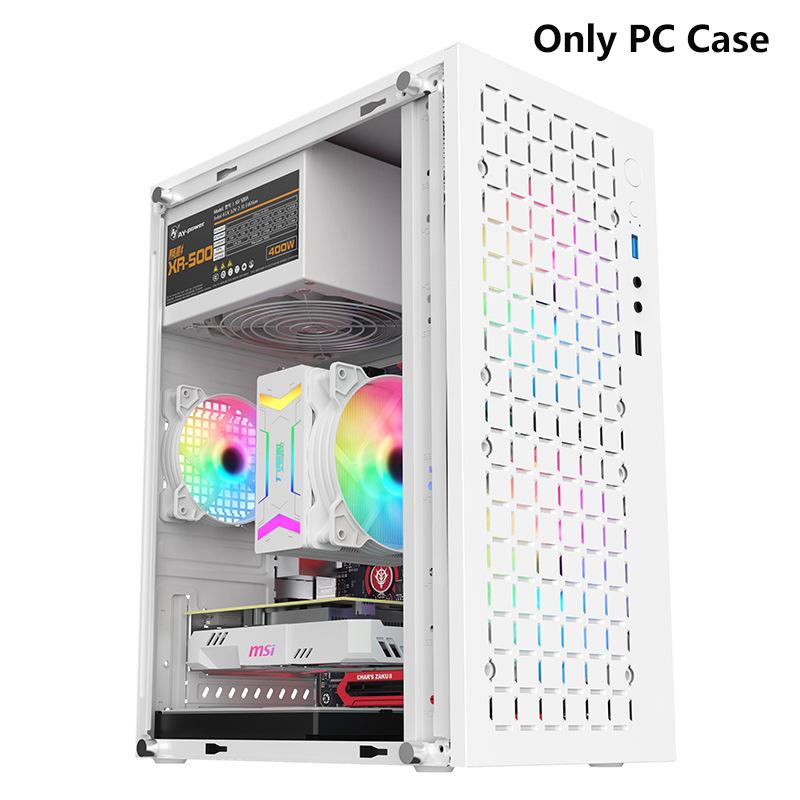Micro Atx/Itx Transparent Diy Pc Case Glass Desktop Computer Case Hdd+Ssd Atx Power Supply 250Mm Graphic Cards 3 Fans Cooler