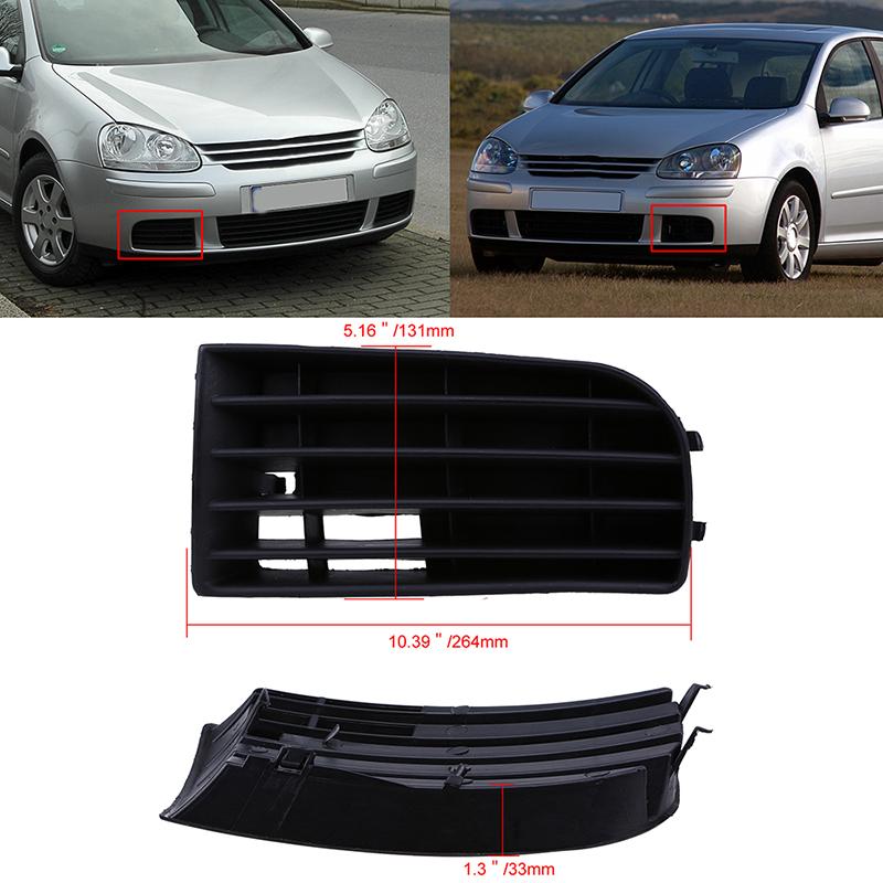 Front Bumper Lower Grille Replacement for VW Golf 5 MK5 2004-2009,ABS Black Car Exterior Fog Light Vent Cover Trim