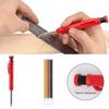 1 Set Solid Carpenter Pencil Set with 6 Refill Leads Tool Woodworking Deep Hole Mechanical Pencils