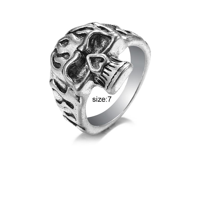 Кольцо для женщин и девочек Любовь Бабочка Череп Модные мужские украшения Винтаж Древнее серебро Цвет Панк Хип-Хоп Регулируемый Бохо
