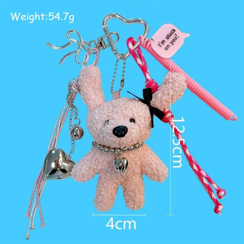 Любовь Красочная Веревочная Плюшевая Брелок Медведь Милый Изысканный Подвеска для Сумки Шарм для Сумки