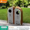 Outdoor Imitation Stone Trash Can with Stainless Steel Shell for Parks and Scenic Areas