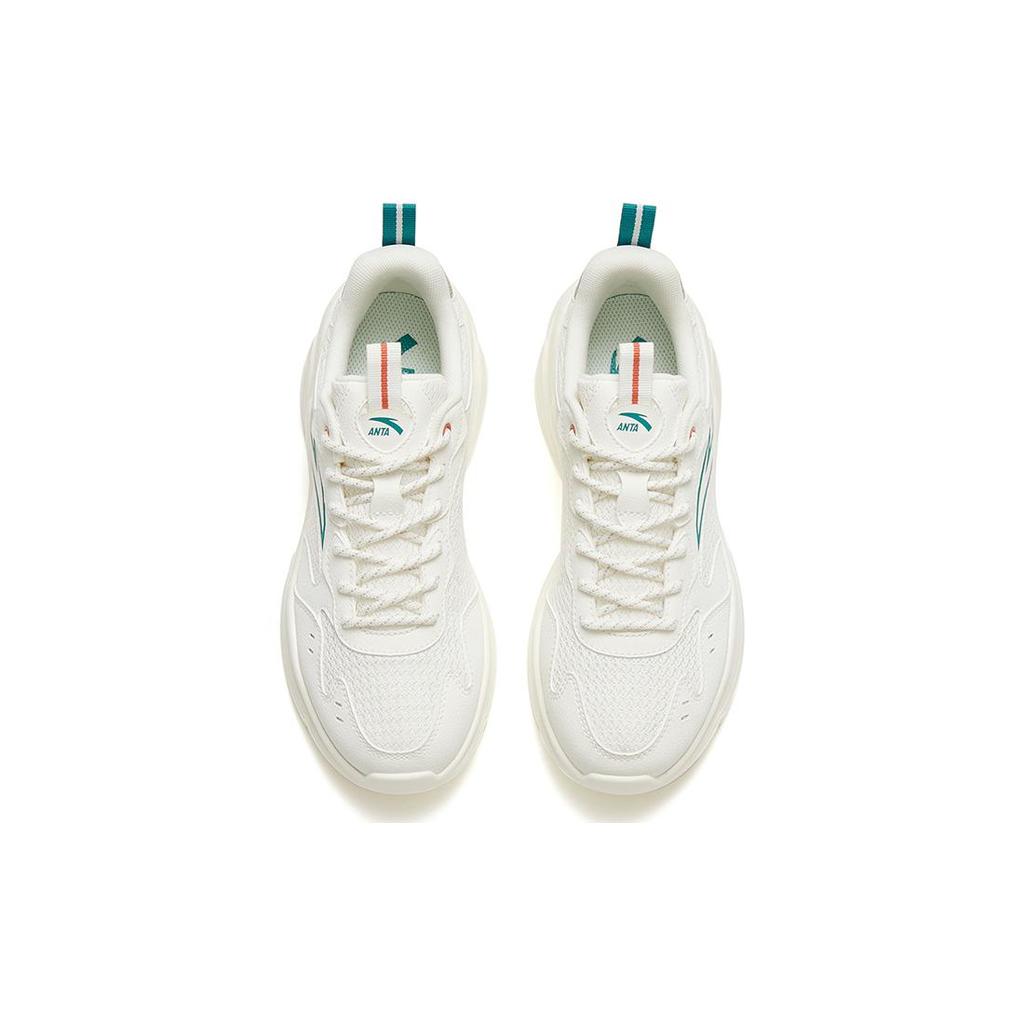 Anta Wear resistant, Non slip And Breathable Low top Sports Casual Shoes Women's White Gray Green 922328815-1