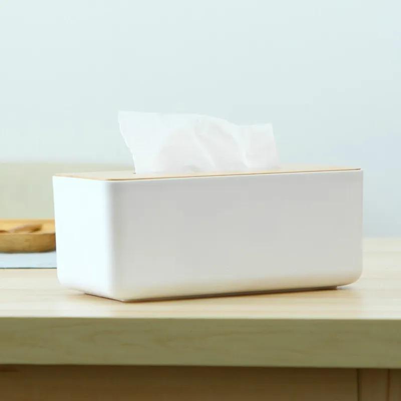 Wooden Covered Desktop Home Tissue Box Paper Drawer Box Car Gift Large Tissue Box YLE179