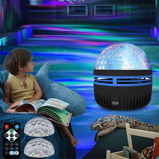 Лампа для проектора Yousheng 2-в-1, проектор с океанскими волнами, 14 световых эффектов, дистанционное управление, синхронизация музыки для спальни, детской комнаты, домашнего кинотеатра