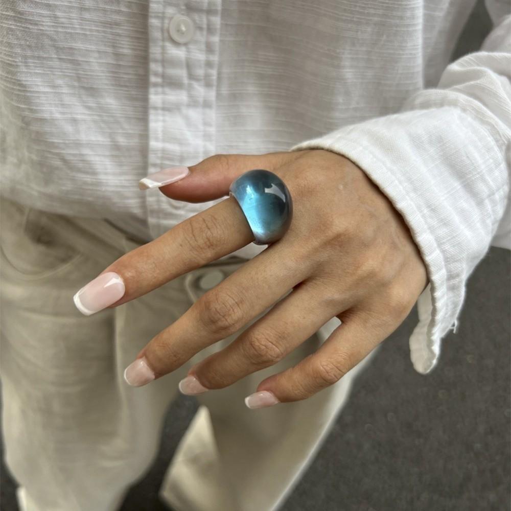 Dome Transparent Resin Ring Multicolour Irregular Ring Unique Acrylic Geometric Ring Jewelry