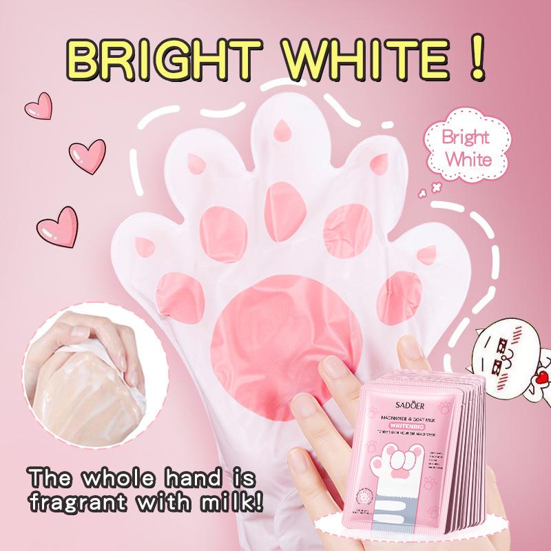 Маска для рук «Кошачий коготь» SADOER Niacinamide Whitening Hydrating Moisturizing Увлажняющие перчатки