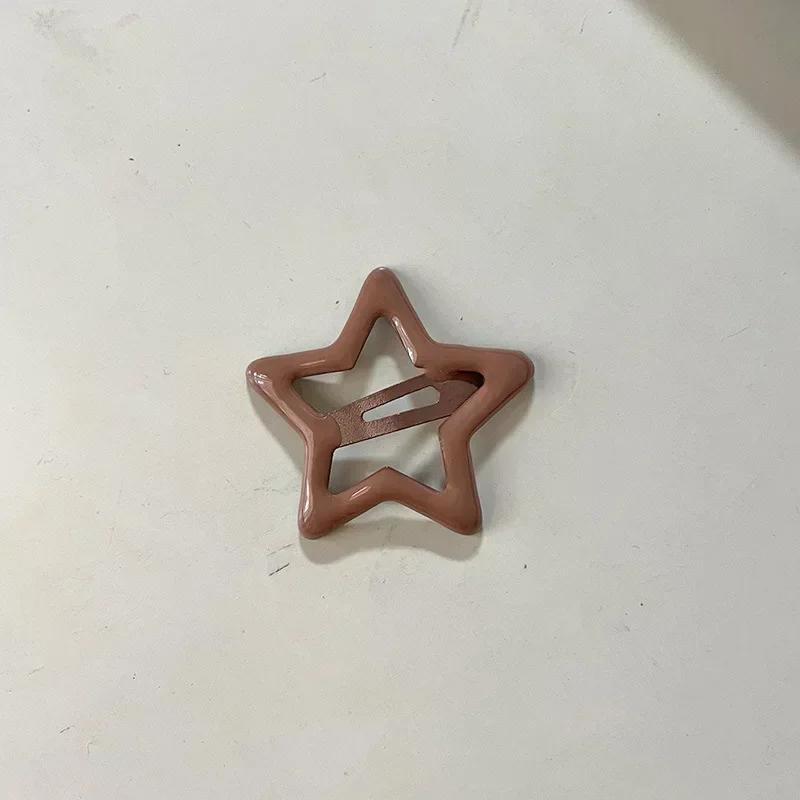 20 шт. красочные заколки для волос в форме звезды BB для девочек Y2K сладкие заколки-звезды для женщин простые металлические защелкивающиеся заколки для волос головные уборы ювелирные аксессуары