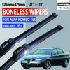 For Alfa Romeo 166 1998-2007 Car Windshield Wiper U-type Soft Rubber Frameless Bracketless Car Wipers 21"+19"