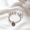Simple Ball Chain Daily Bracelet Half and Half Coin