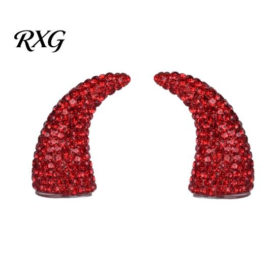 Sparkling Rhinestone Horns for Cosplay 1 Pair Devil Horns, Car Dashboard Decor, Faux Crystal Demon Hair Dramatic Party Wear Seasonal Looks Clip
