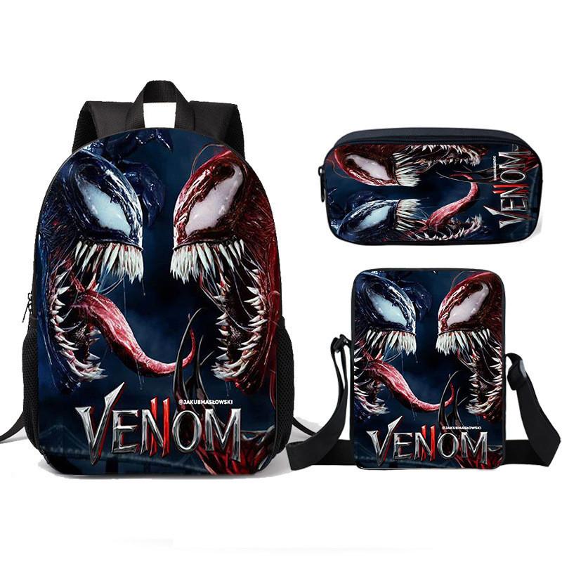 Школьный рюкзак, сумка для ланча, пенал Venom для детей, набор из трех предметов для детей