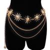 Fashion Hip Hop Metal Womans Layered Belt Sun Waistband Punk Waist Chain Dress Cummerbands