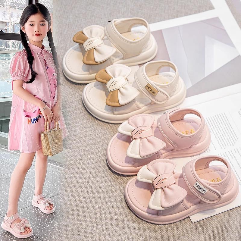 Girls sandals summer popular children's pink princess shoes new girl classmate baby soft-soled beach shoes