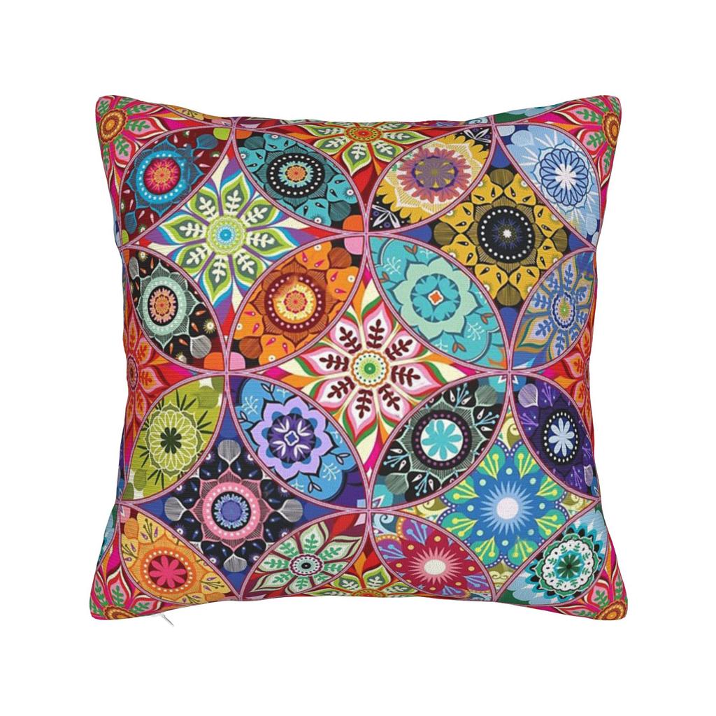 Moroccan Bloom Mandala Square Pillowcases Polyester Bed Car Cushion Cover Creative Decor Pillow Cover 4545