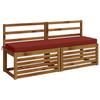 2 piece Bench Cushions SOEST 2 pcs. 100percent  Polyester Red
