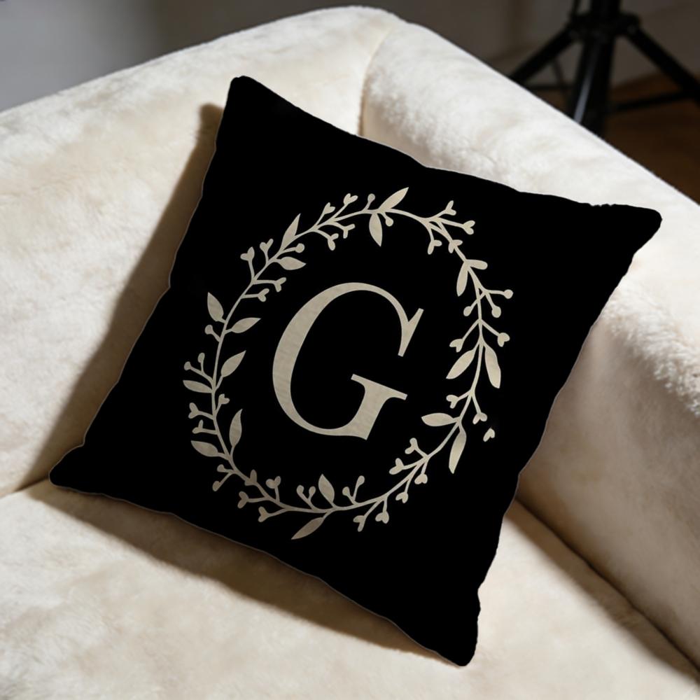 Monogram Cushion Cover Soft Decorative Pillow Case Suitable for Bedroom Sofa Car Travel Use