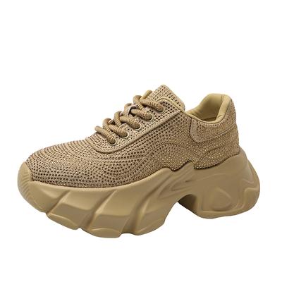 Модные тенденции женские повседневные кроссовки на платформе весна осень мода роскошные блестящие женские туфли для активного отдыха на платформе 7 см женские спортивные туфли