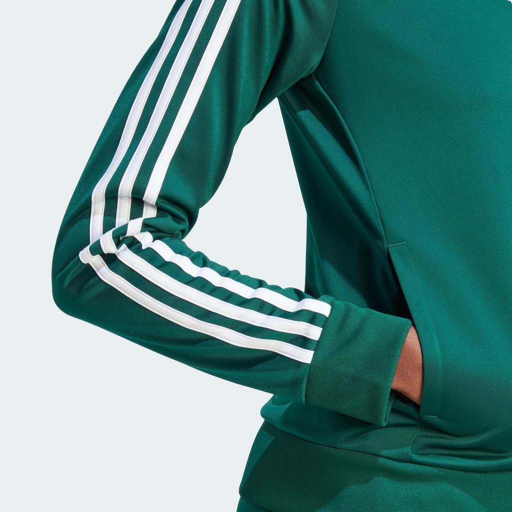 adidas Женская тренировочная куртка Primegreen Essentials с воротником-стойкой, стандартный крой, лесной зеленый IM2821