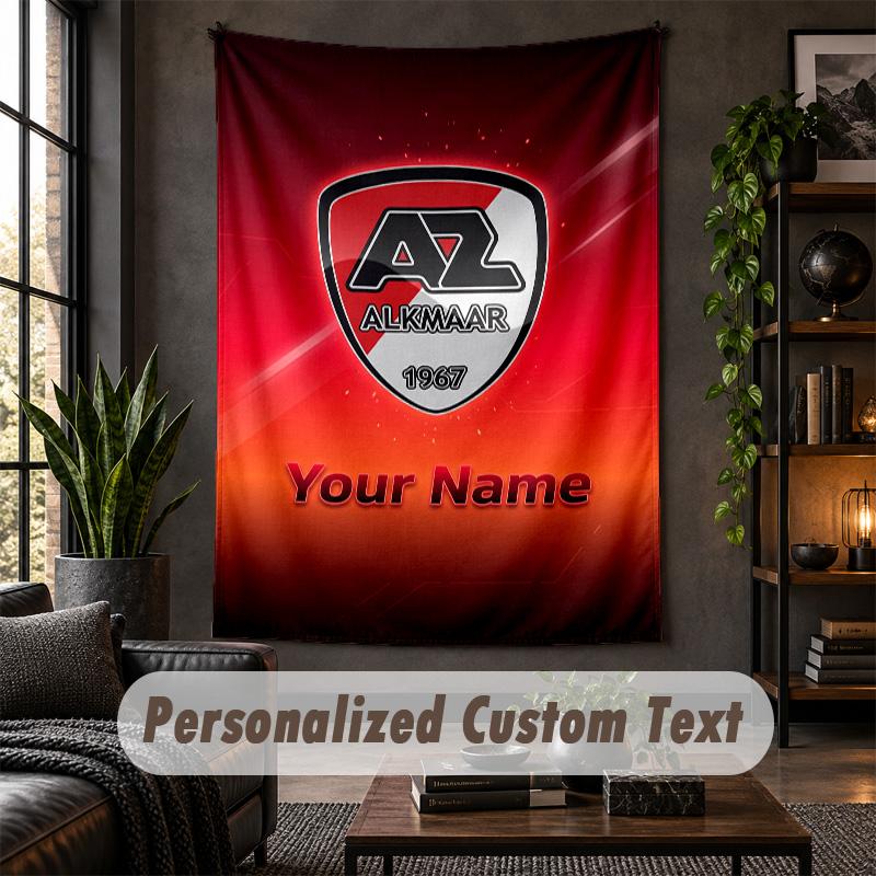 Personalized Wall Tapestry,AZ Alkmaar Custom Text, Soft Fabric Wall Art For Indoor Decoration