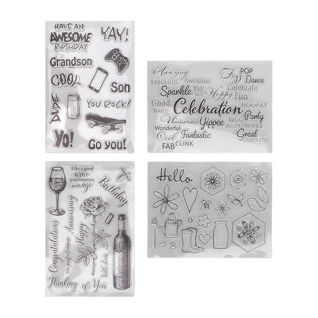 4 шт. прозрачные штампы прозрачные безопасные принадлежности для изготовления карточек для фотоальбомов