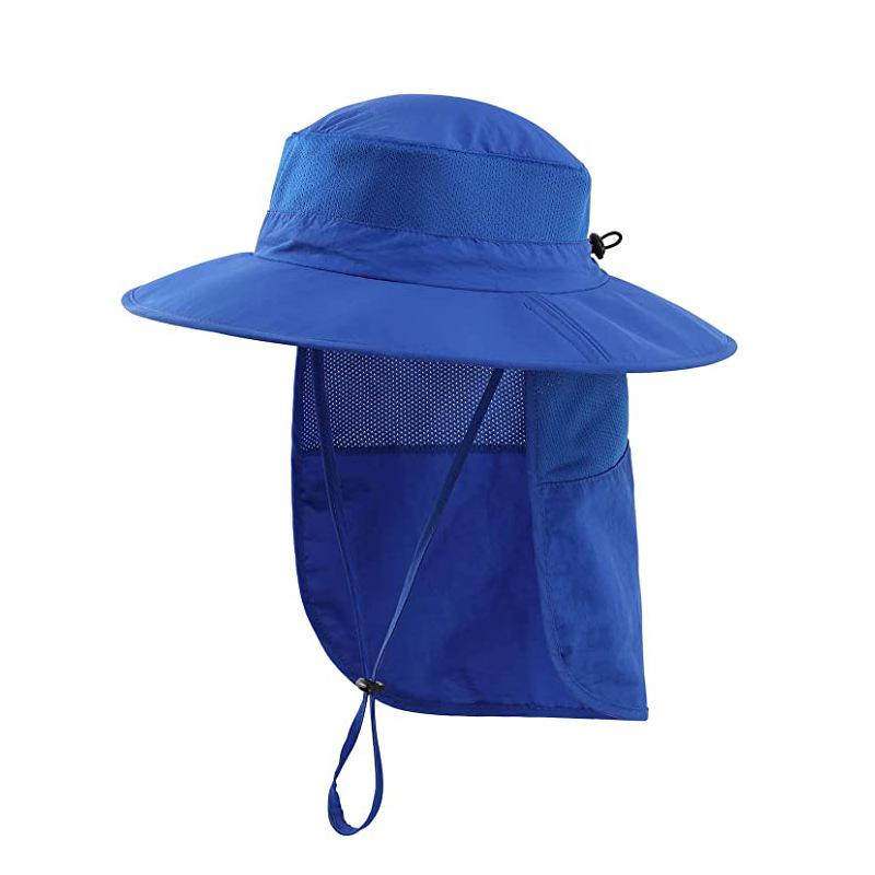 Outdoor sun hat Children's quick-drying breathable eaves sun protection bucket hat can store neck protection shawl hat