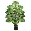 Nordic Style Artificial Green Plant Bonsai with Tactile Glue Leaves for Home Decoration