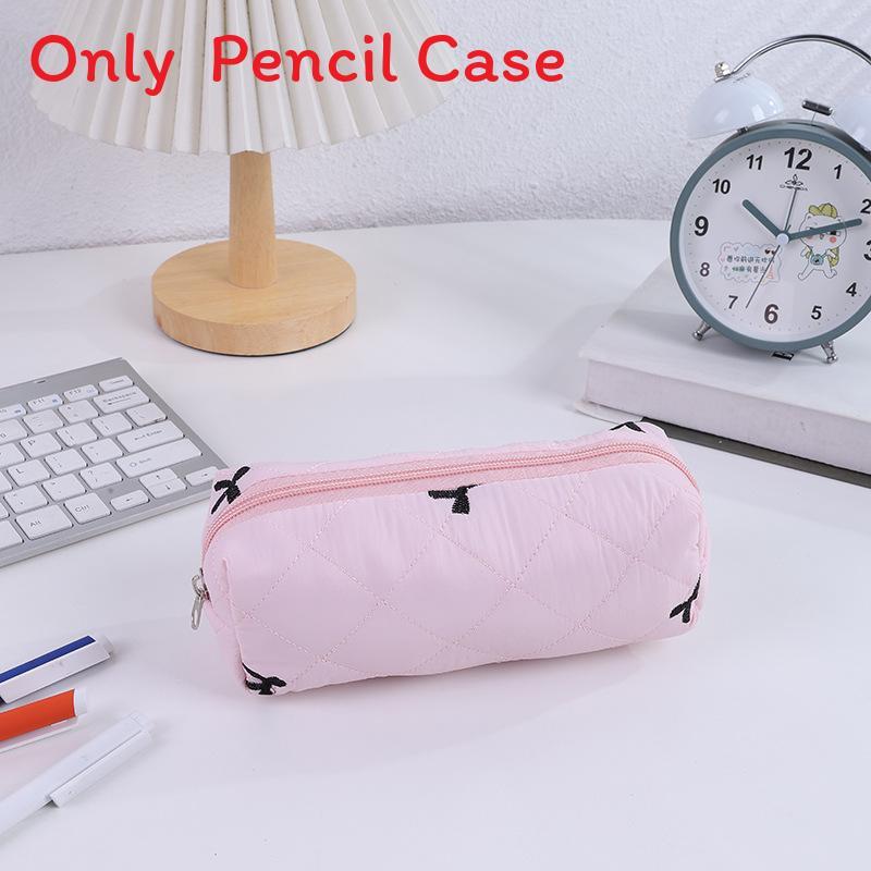 Cute Korean Style Polyester Pencil Bag With Spacious Storage For Students