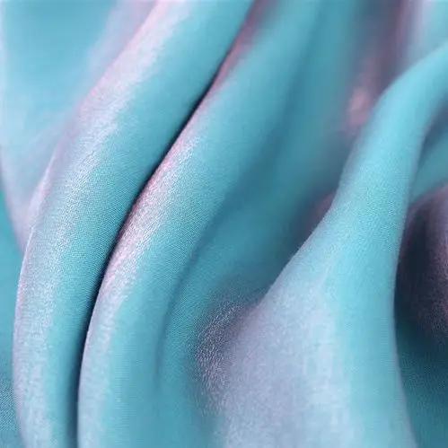 Smooth Gradient Reflective Fabric Shiny Per Meter for Shirt Skirt Wedding Dress Doll Clothes Diy Sewing Designer Cloth Soft Blue