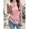 Blue Sunscreen Air-conditioning Blouse Fake Two-piece Loose Lazy Top Summer Thin Color-blocked Long-sleeved Female Pure Desire T-shirt