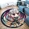 Classic Japanese-style cartoon Demon Slayer round rug, home soft decorative anti-slip yoga mat and chair mat, outdoor floor mat carpet K2