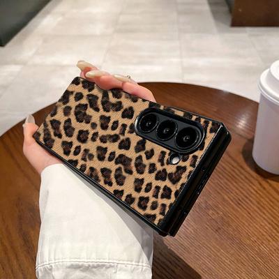 Модный Чехол для Телефона с Леопардовым Узором, Жесткий PC, Для Samsung Galaxy Z Fold 7 6 5 4 3 5G, Ультратонкий, Роскошный, Ударопрочный, Задняя Крышка, Funda