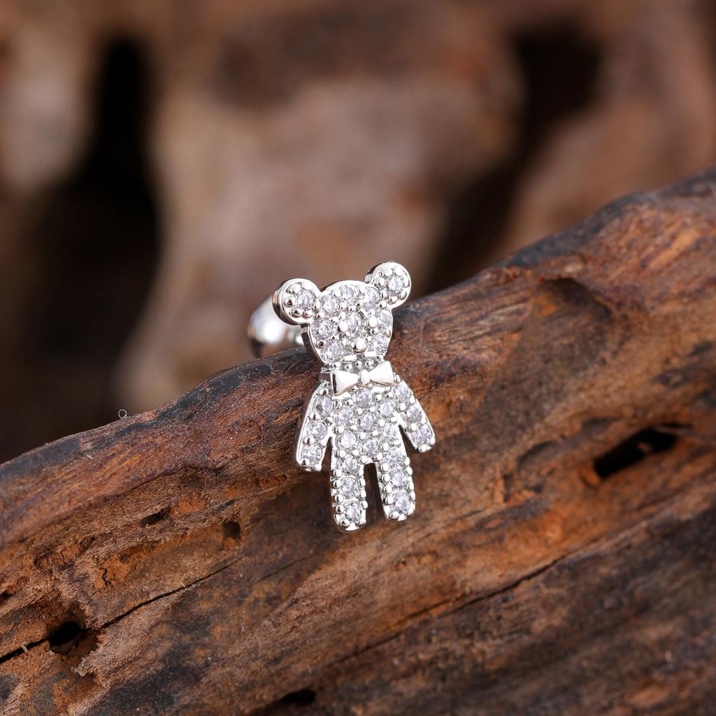 Набор из 10 серег для хряща средней части хеликса, трагуса, конха, 20G, гипоаллергенная хирургическая нержавеющая сталь, циркон, женские пирсинг-украшения